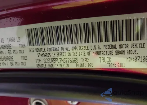 2017 Ram 2500 Laramie 4X4 6'4 Box из США, поврежденный, VIN 3C6UR5FL7HG776565